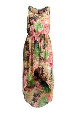 New Look tropical print dipped hem dress, £29.99