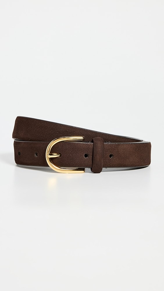 Narrow Nubuck Semi-Formal Belt - Dark Brown