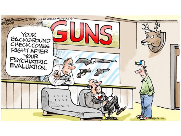 Editorial cartoon gun rights background check