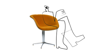 eames chair picture with illustration overlapped