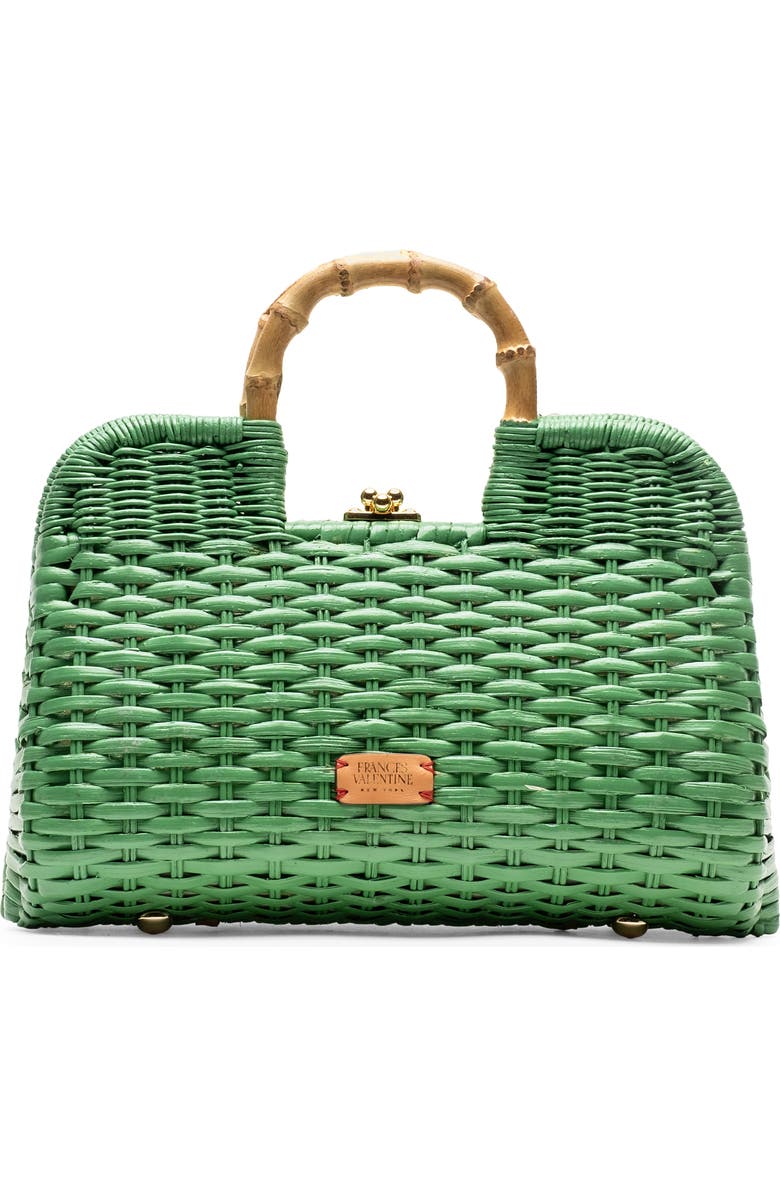 Buzzy Woven Wicker Top Handle Bag