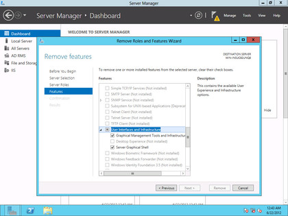 Removing the Windows Server 2012 GUI is simple