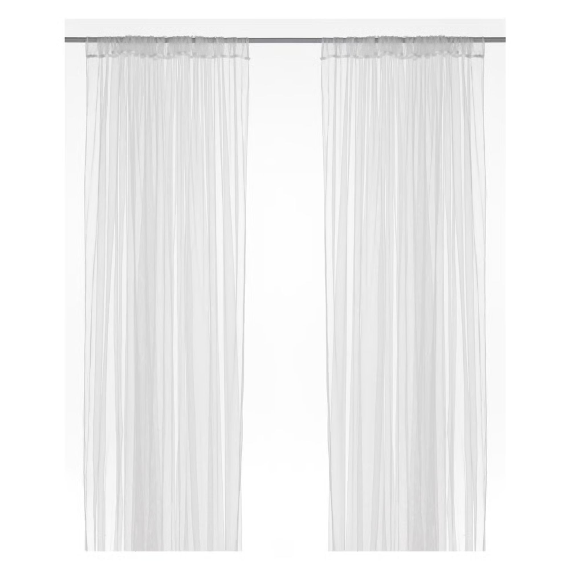 White IKEA sheer curtains