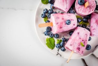 A plate of homemade ice lollies