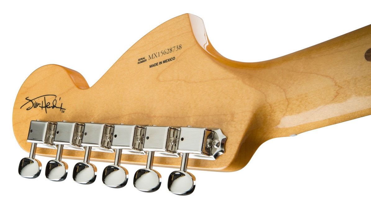Jimi's signature on the rear of the reverse headstock provides the finishing touch