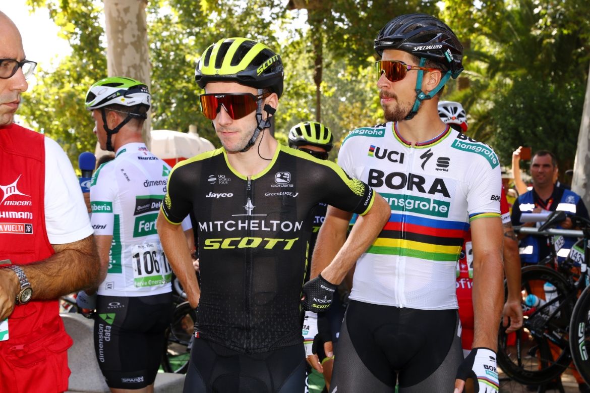 Simon Yates and Peter Sagan at the start