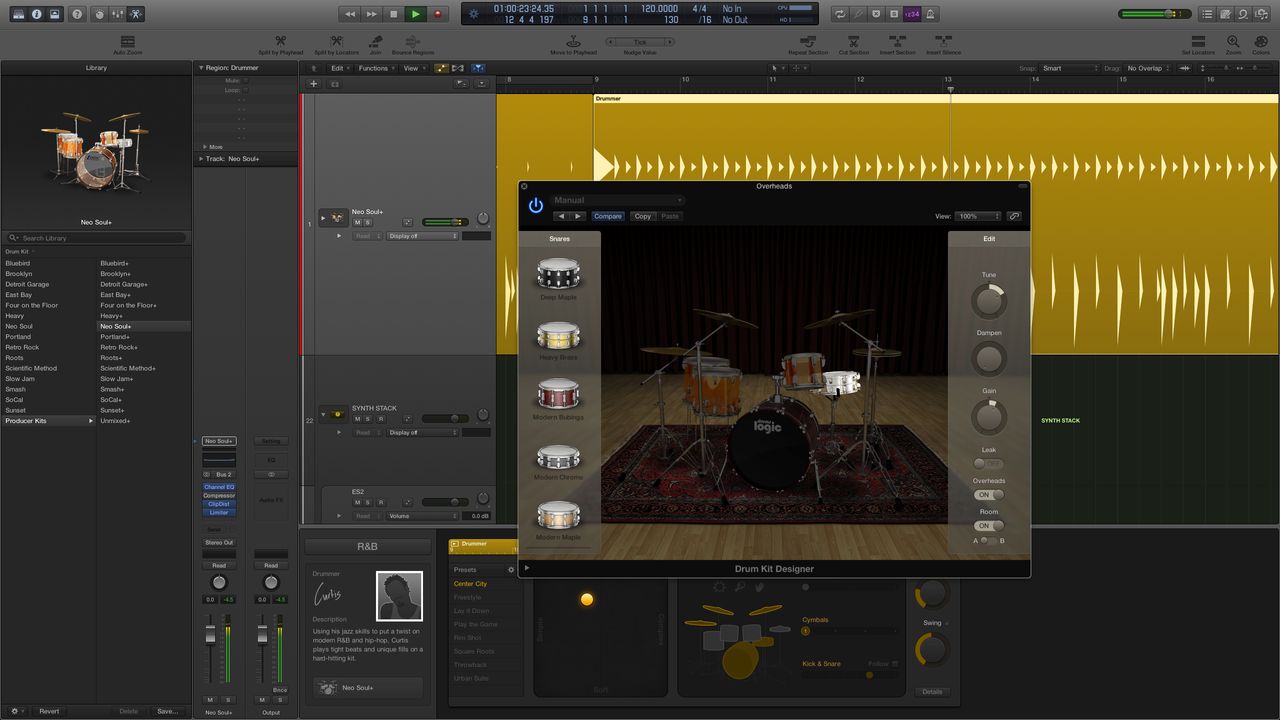 Drum Kit Designer enabling mixing and matching of a broad range of drums and cymbals.