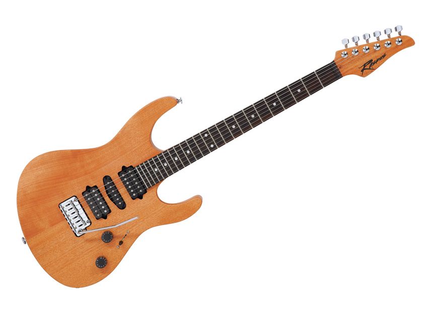 The Rasmus's all-mahogany neck and body are bolted together.