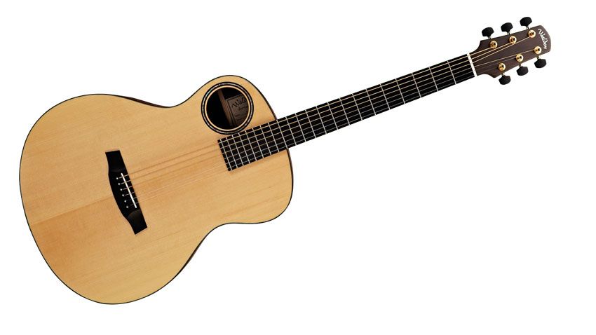 The theory behind the positioning of the Walden B1's soundholes is that the player can hear more of the guitar