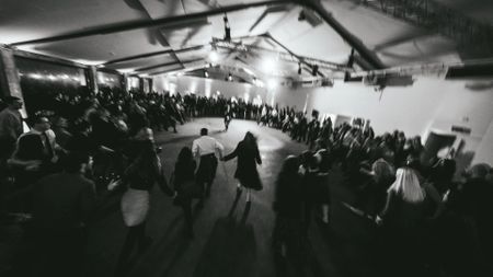 Burns Night at Auld Hag: People dancing in a circle 