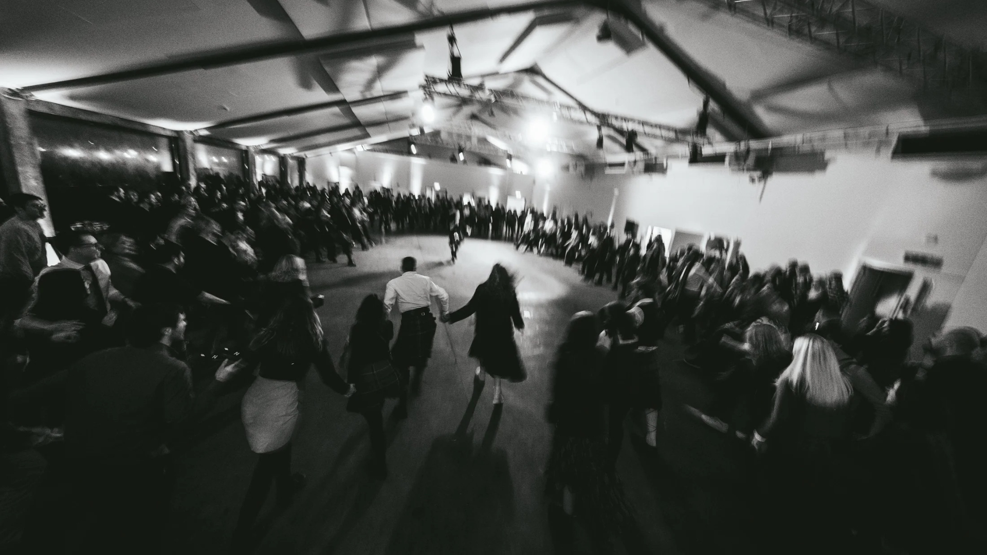 Burns Night at Auld Hag: People dancing in a circle 