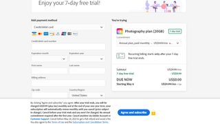 Free Trial Payment Details