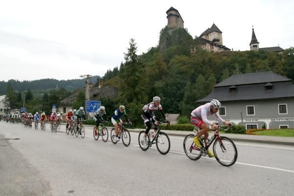 The Tour de Slovaquie peloton during stage four.
