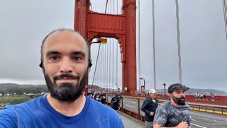 The author on the Golden Gate Bridge during the San Francisco Half Marathon