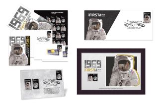 The U.S. Postal Service is commemorating the 50th anniversary of the first moon landing with a new pair of postage stamps.