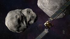 A Nasa illustration of the DART mission prior to impact with the Dimorphos asteroid