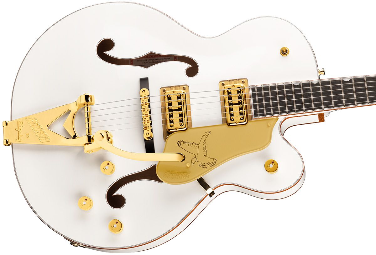 Gretsch G6136TG Players Edition Falcon Hollow Body with String-Thru Bigsby Gold Hardware White