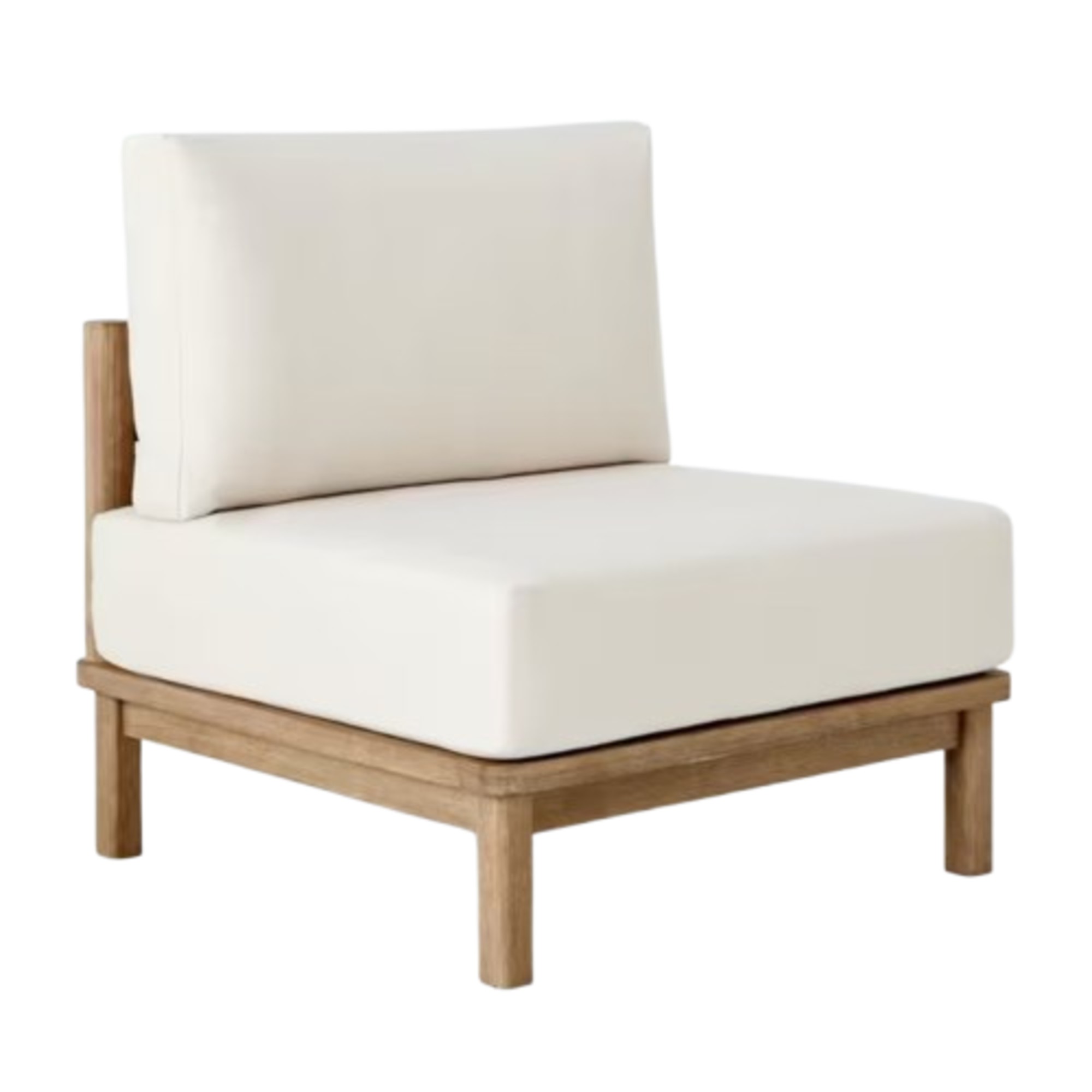 John Lewis Coast Acacia Wood Garden Middle Unit Chair, Brushed Wood