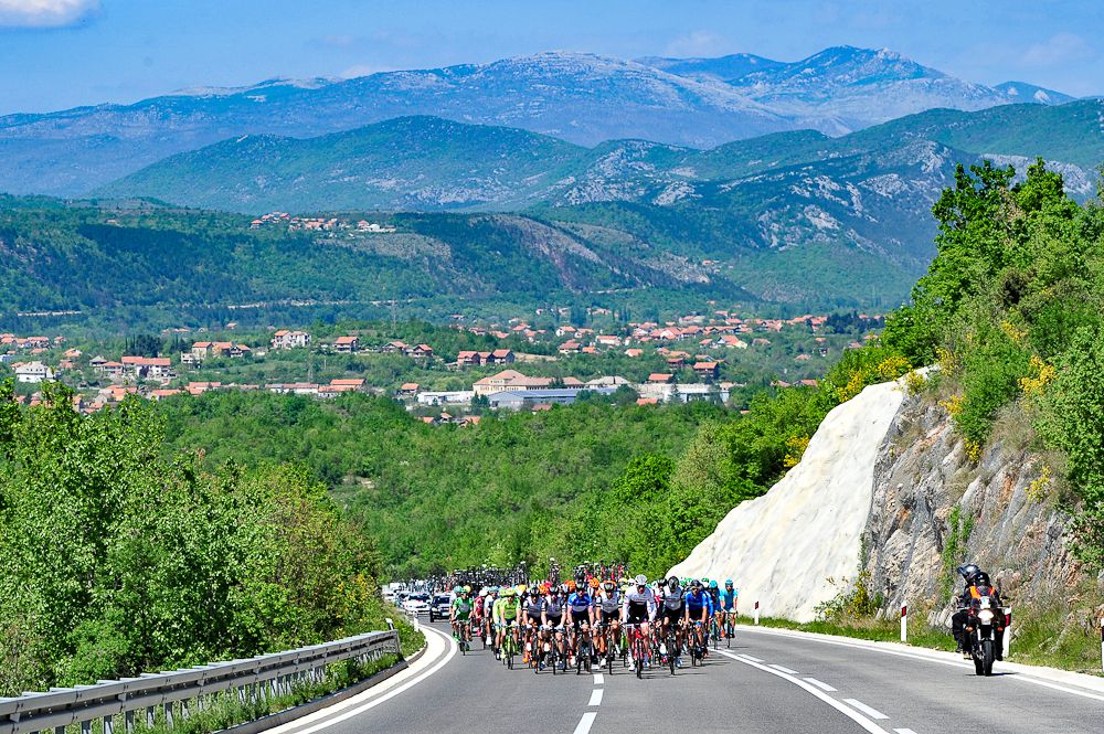 The peloton in action during stage 2 at the Tour of Croatia