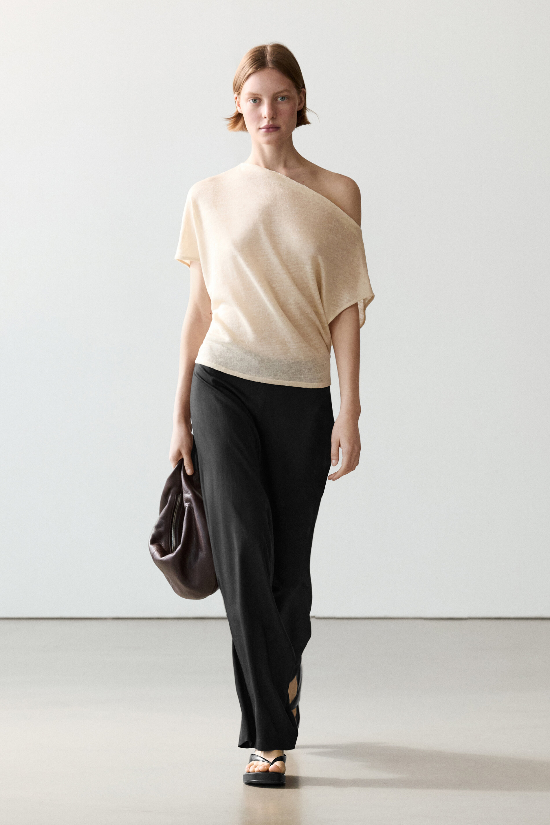 Linen Blend Asymmetric Cropped Cape