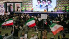 Iranians gather at the Imam Khomeini Mosalla Mosque to commemorate those killed in the US-Israeli wars