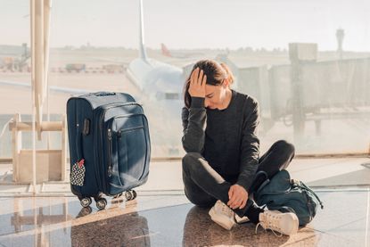 distressed person at airport