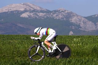 WOrld champion Annemiek van Vleuten of The Netherlands and Team Mitchelton-Scott