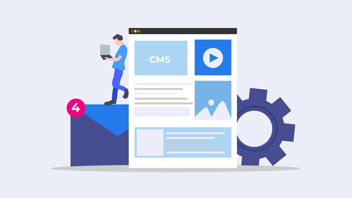 Illustration of a CMS developer