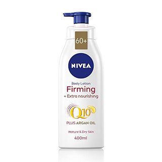 Nivea Firming Body Lotion Q10 + Argan Oil (400 Ml), Nourishing Firming Cream With Q10 and Argan Oil, Nivea Moisturising Cream for Firm Skin