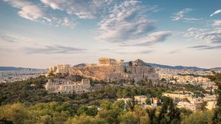 The ancient Acropolis in Athens in daylight