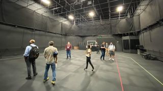 The UCF Downtown tour visited numerous campus facilities, including the 3,300-square-foot motion capture studio.