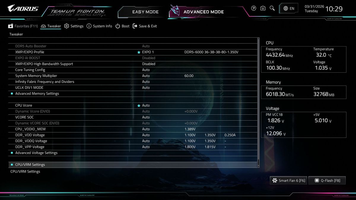 Gigabyte X870E Aorus Xtreme X3D AI Top - BIOS