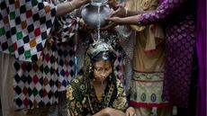 A 15-year-old girl prepares for her wedding in Bangladesh