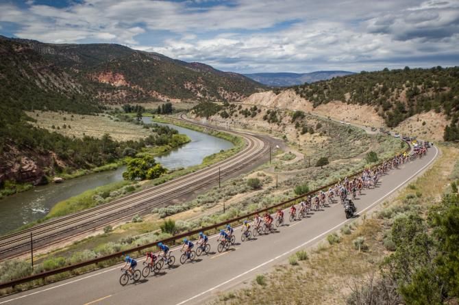 The high pace kept the peloton strung out for most of the day.
