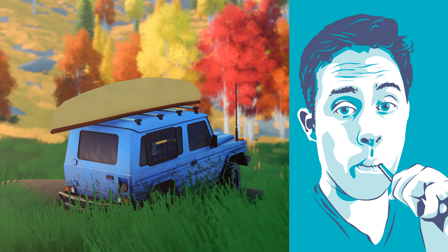 Over the Hill composite image with headshot of PC Gamer writer Wes Fenlon