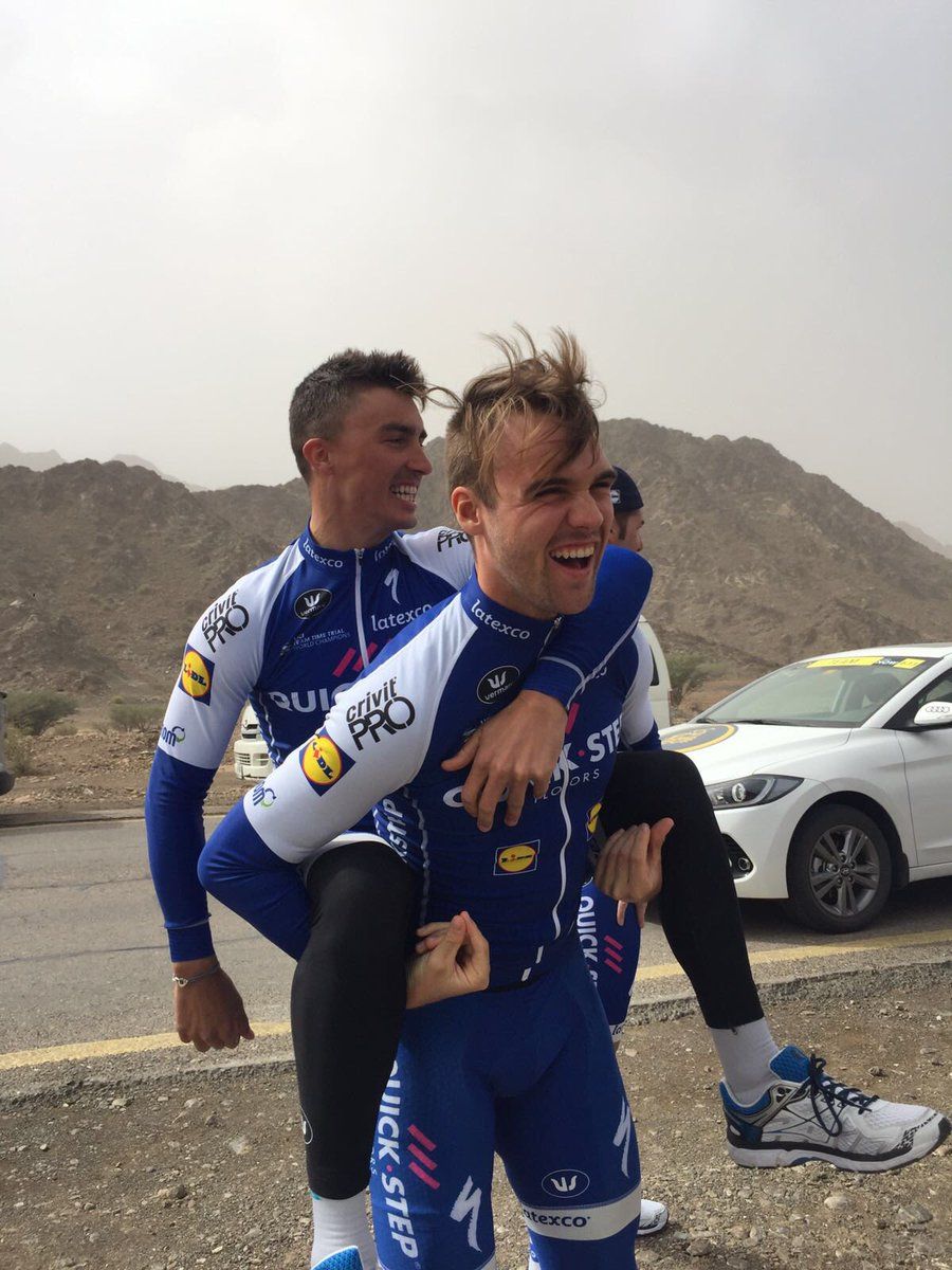 Julian Alaphilippe catches an alternative ride back to the hotel