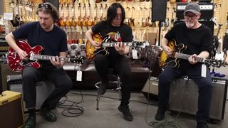 Michael Lemmo, Tomo Fujita and Tim Pierce jamming together