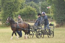 Emily Ham volunteering at driving camp with Jack Kedward, 10, and his mum Vicky