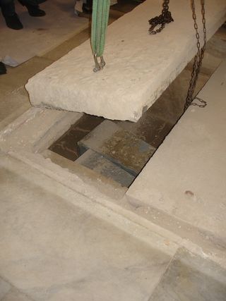 Archaeologists open the tomb of Giovanni dalle Bande Nere in Florence.