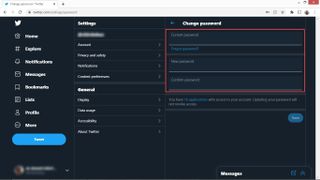 Twitter password