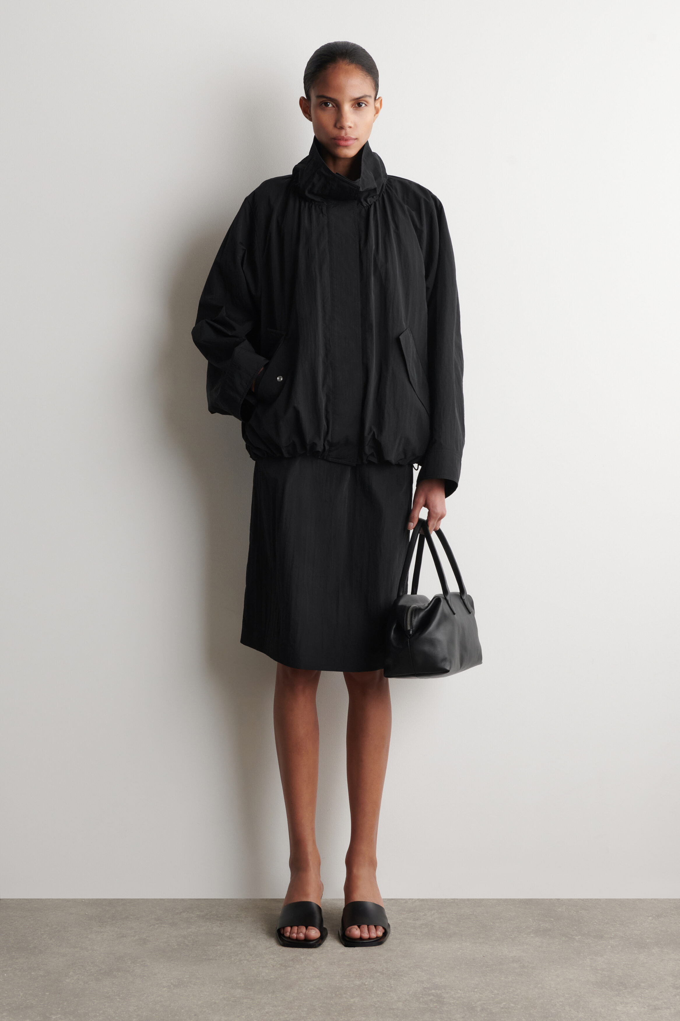 Nylon Mock-Neck Jacket