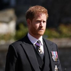 windsor, england april 17 prince harry arrives for the funeral of prince philip, duke of edinburgh at st georges chapel at windsor castle on april 17, 2021 in windsor, england prince philip of greece and denmark was born 10 june 1921, in greece he served in the british royal navy and fought in wwii he married the then princess elizabeth on 20 november 1947 and was created duke of edinburgh, earl of merioneth, and baron greenwich by king vi he served as prince consort to queen elizabeth ii until his death on april 9 2021, months short of his 100th birthday his funeral takes place today at windsor castle with only 30 guests invited due to coronavirus pandemic restrictions photo by victoria jones wpa poolgetty images