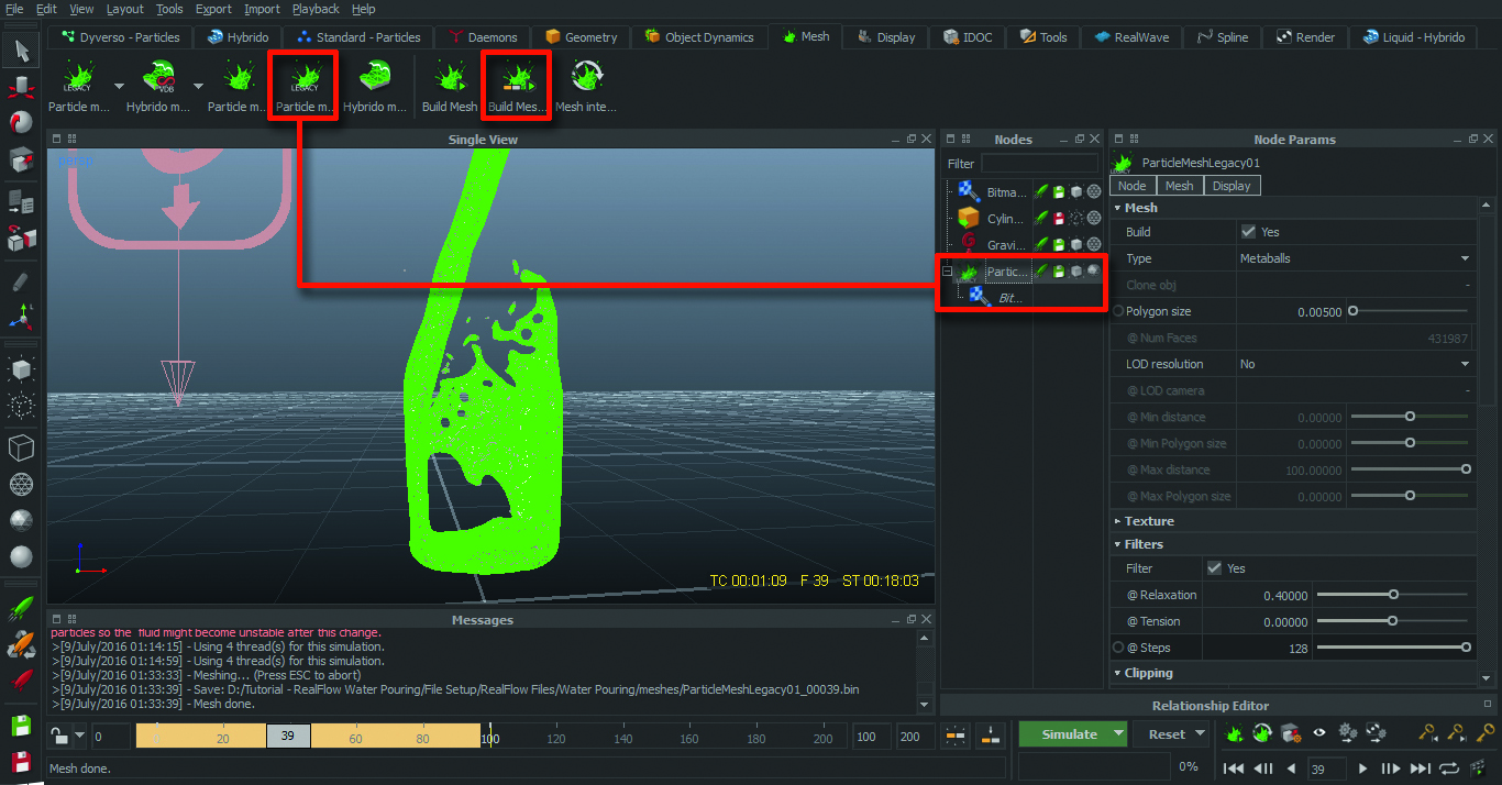 Set up your mesh and then build it