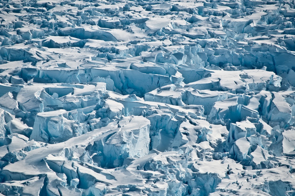 Pine Island Glacier crevasses.