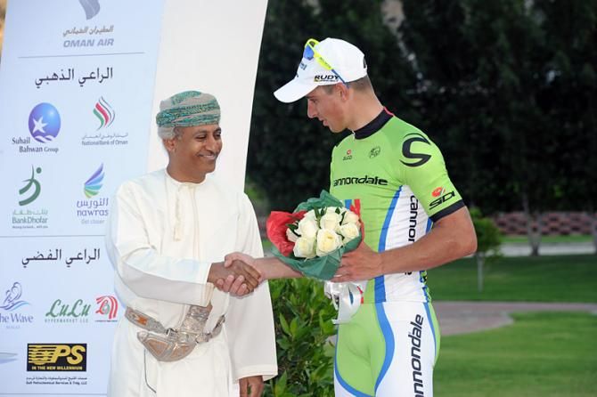 Stage 2 winner Peter Sagan (Cannondale) on the podium.