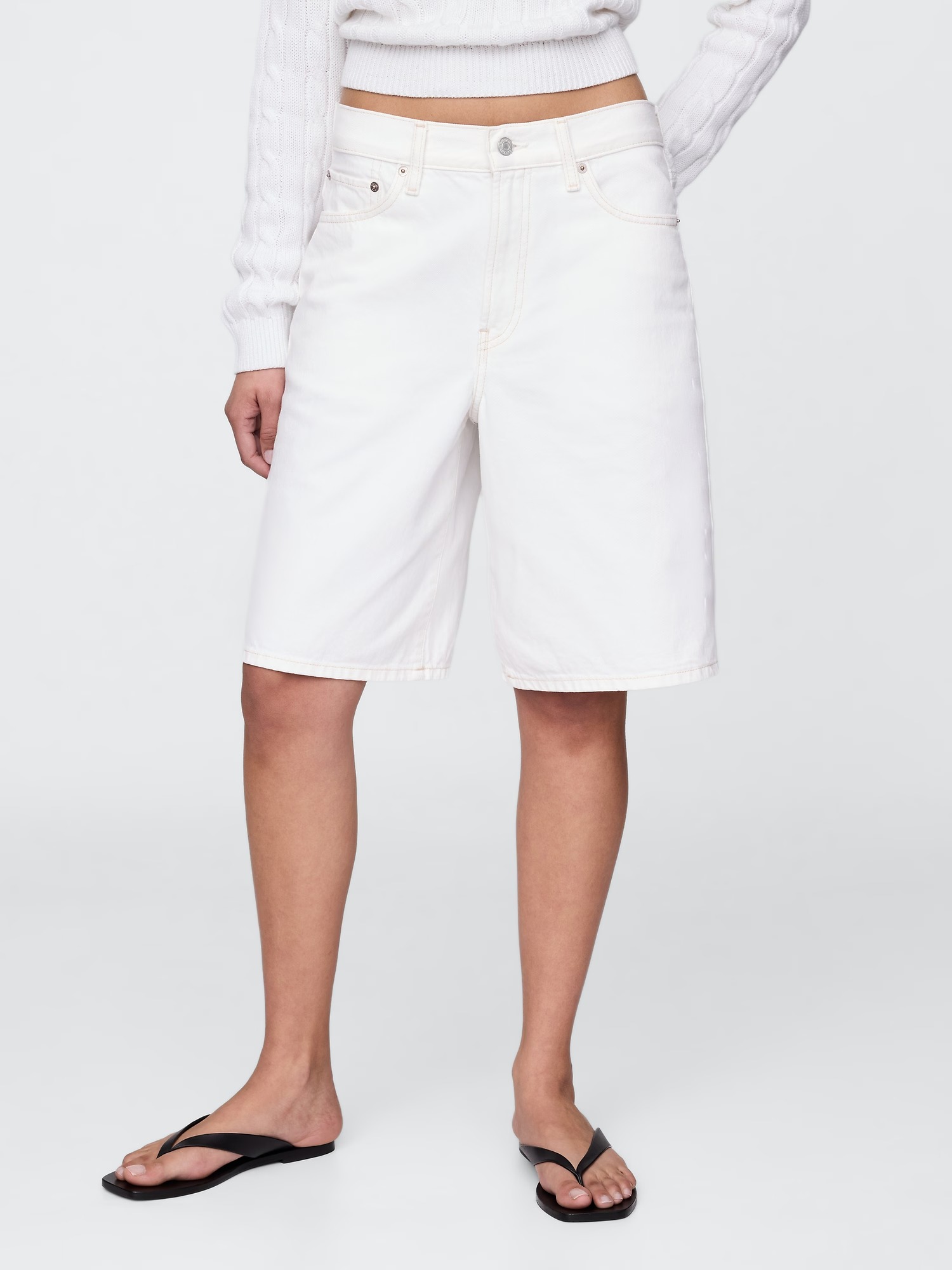 11" Mid Rise Longline Denim Shorts
