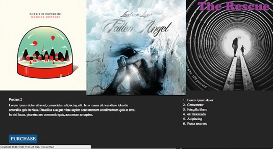 Fig 7. The product wall, now displaying three products per row