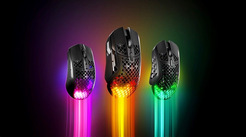 The new SteelSeries Aerox line of mice.