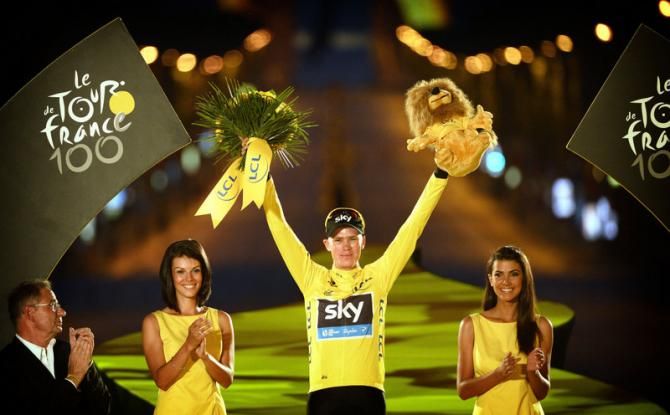 Winner of the 100th Tour de France, Sky's Chris Froome