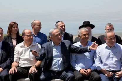 Benjamin Netanyahu in the Golan Heights.